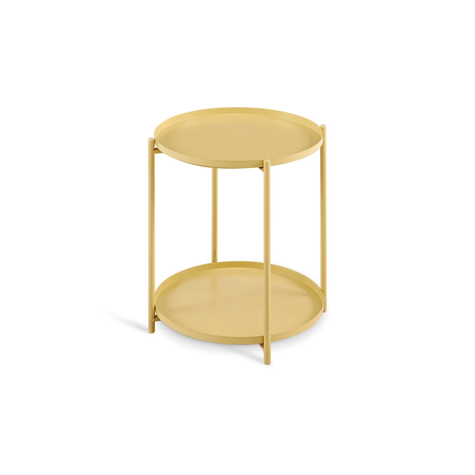 Zen Round Coffee Table with Shelf - Yellow - Image 7