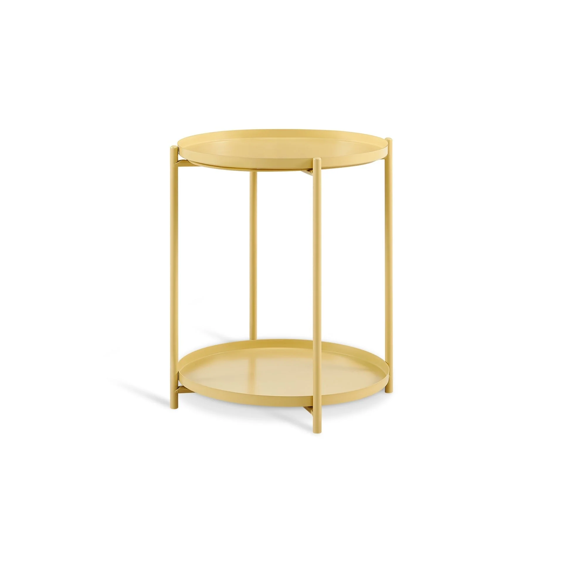 Zen Round Coffee Table with Shelf - Yellow - Image 8