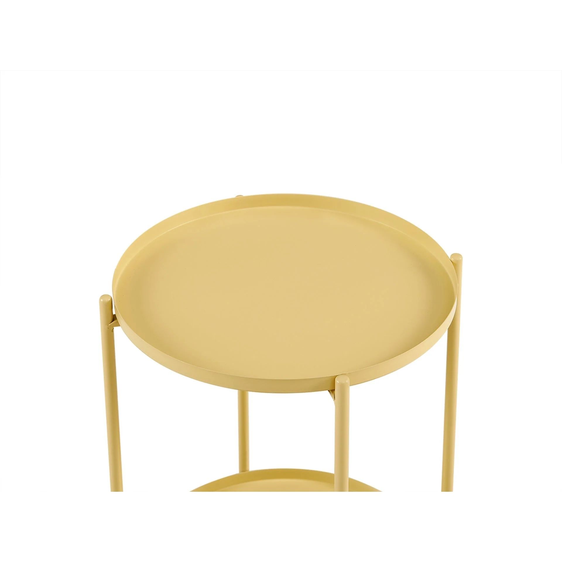 Zen Round Coffee Table with Shelf - Yellow - Image 9