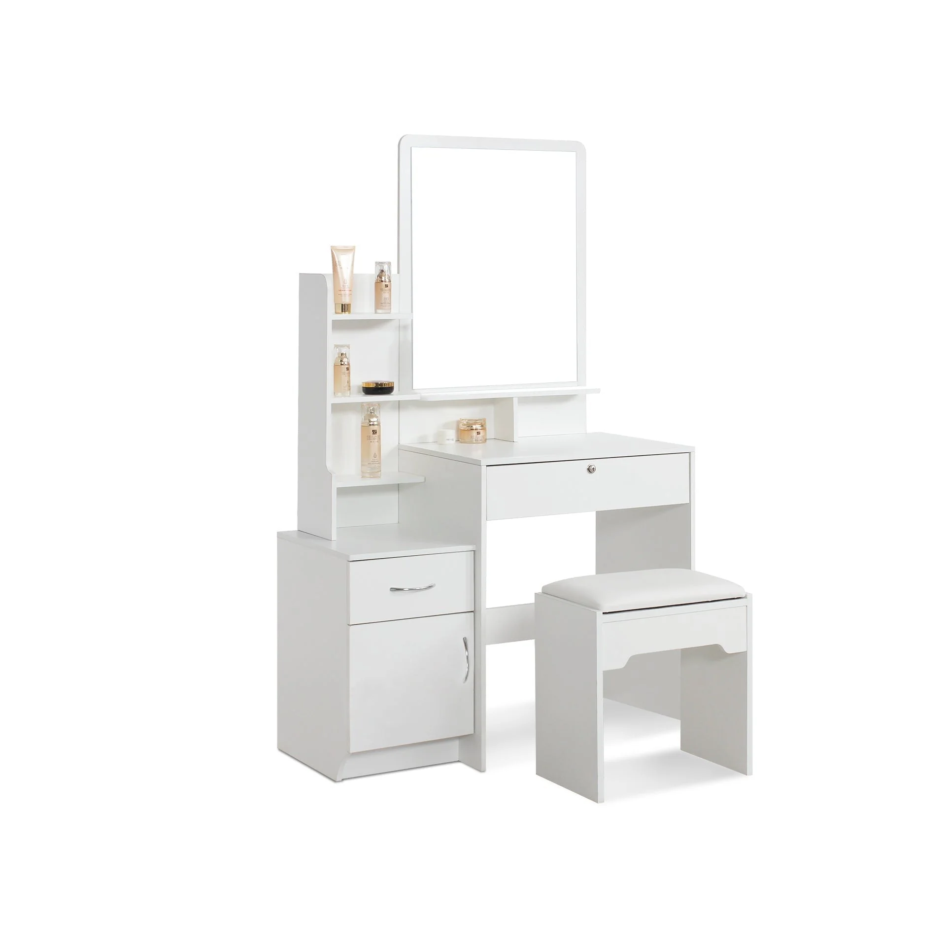 Zinnia 2 Drawer Dressing Table Set 2pcs - White - Image 7