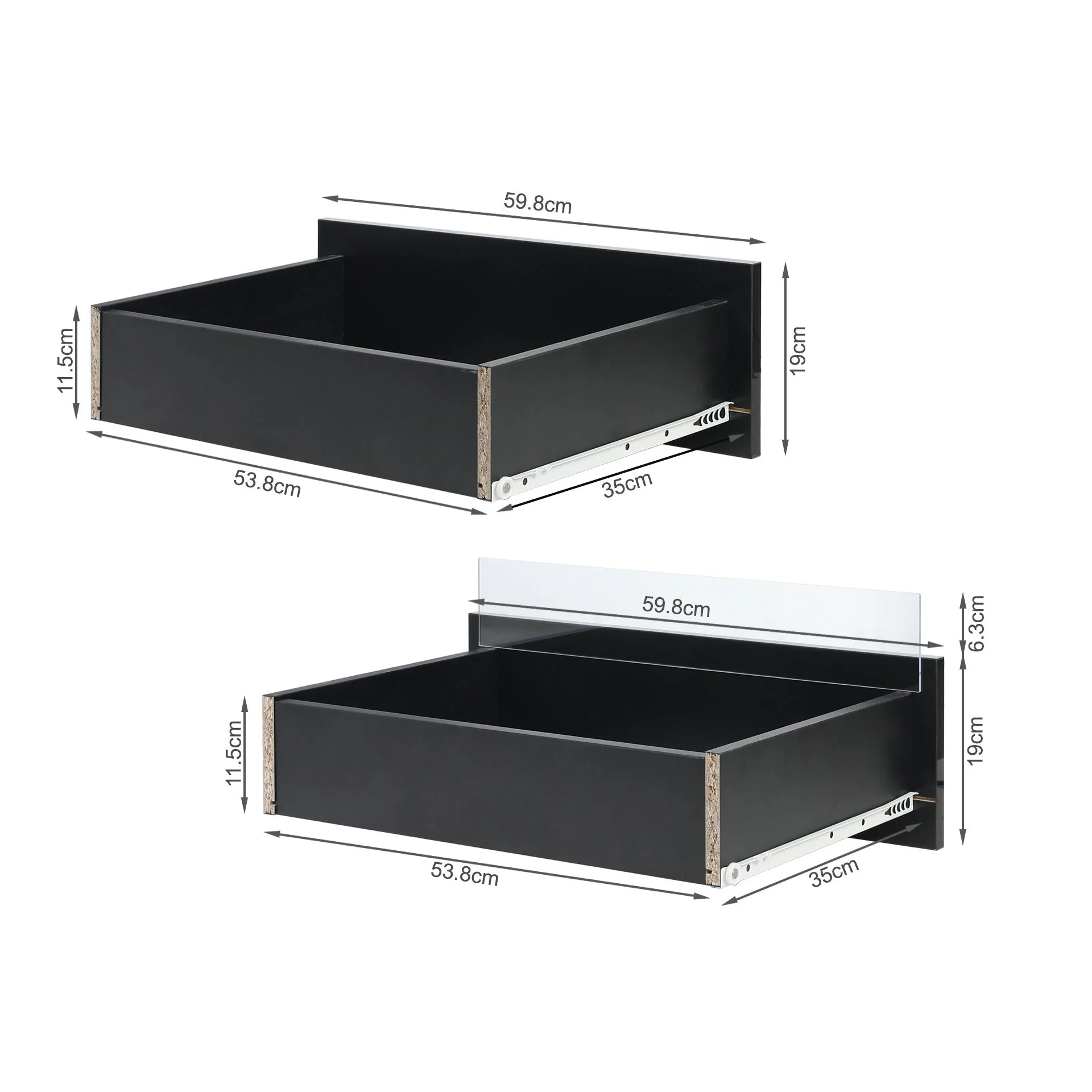Zion LED Bedside Table - Black - Image 11