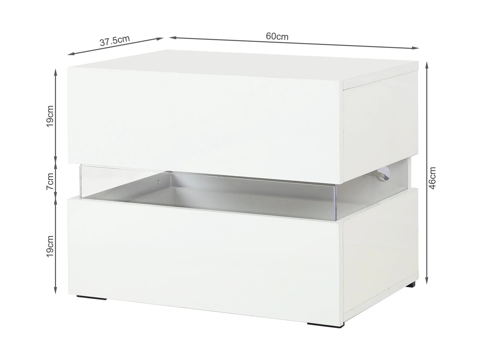 Zion LED Bedside Table - White - Image 9