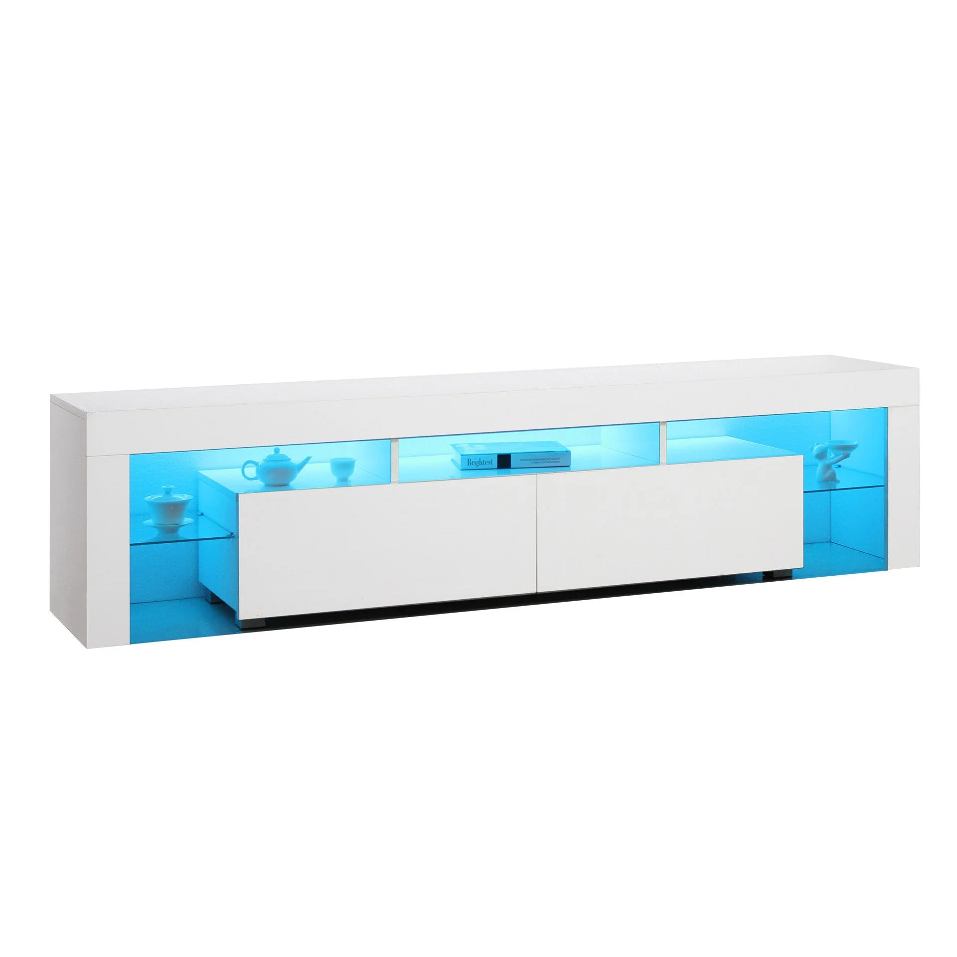 Zoar 1.9m LED Entertainment Unit - White - Image 10