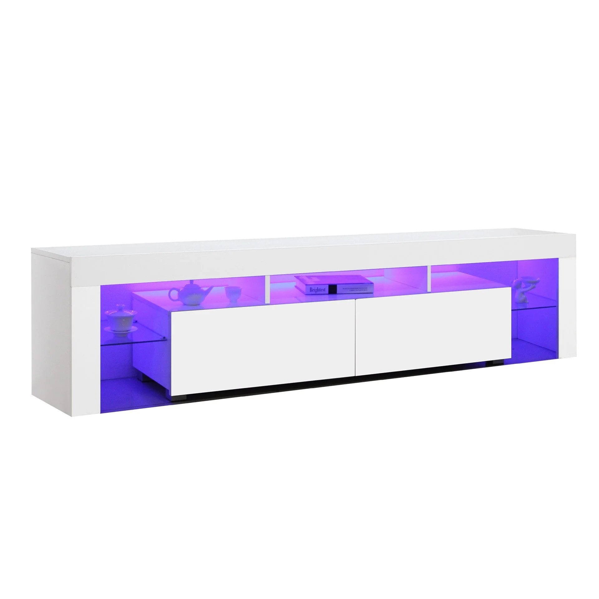 Zoar 1.9m LED Entertainment Unit - White - Image 13