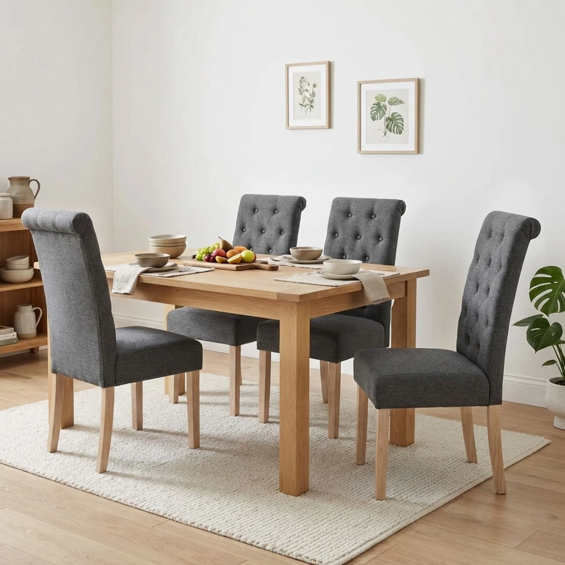 Zoey 4 Piece Upholstered Dining Chair - Dark Grey - Image 4