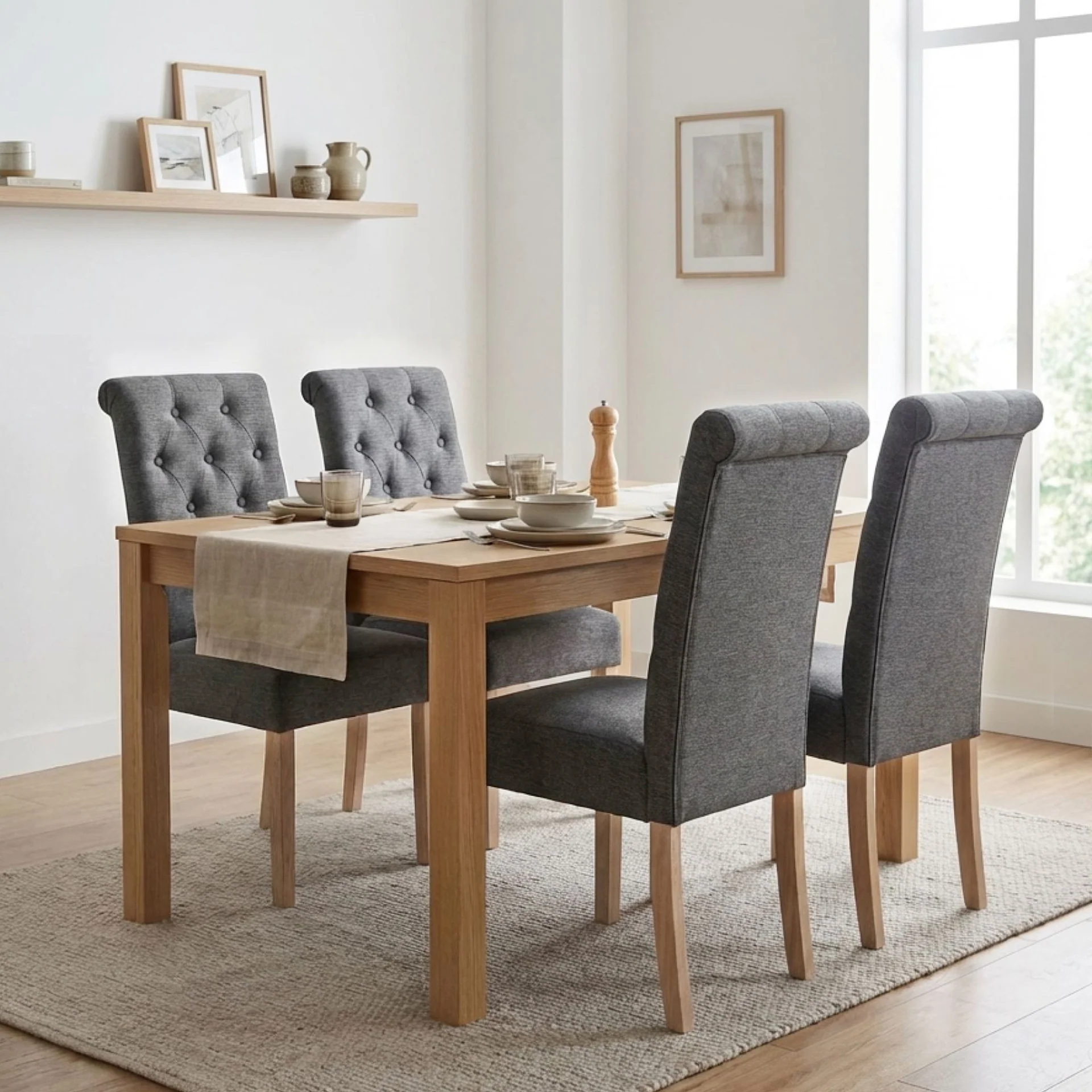 Zoey 4 Piece Upholstered Dining Chair - Dark Grey - Image 6
