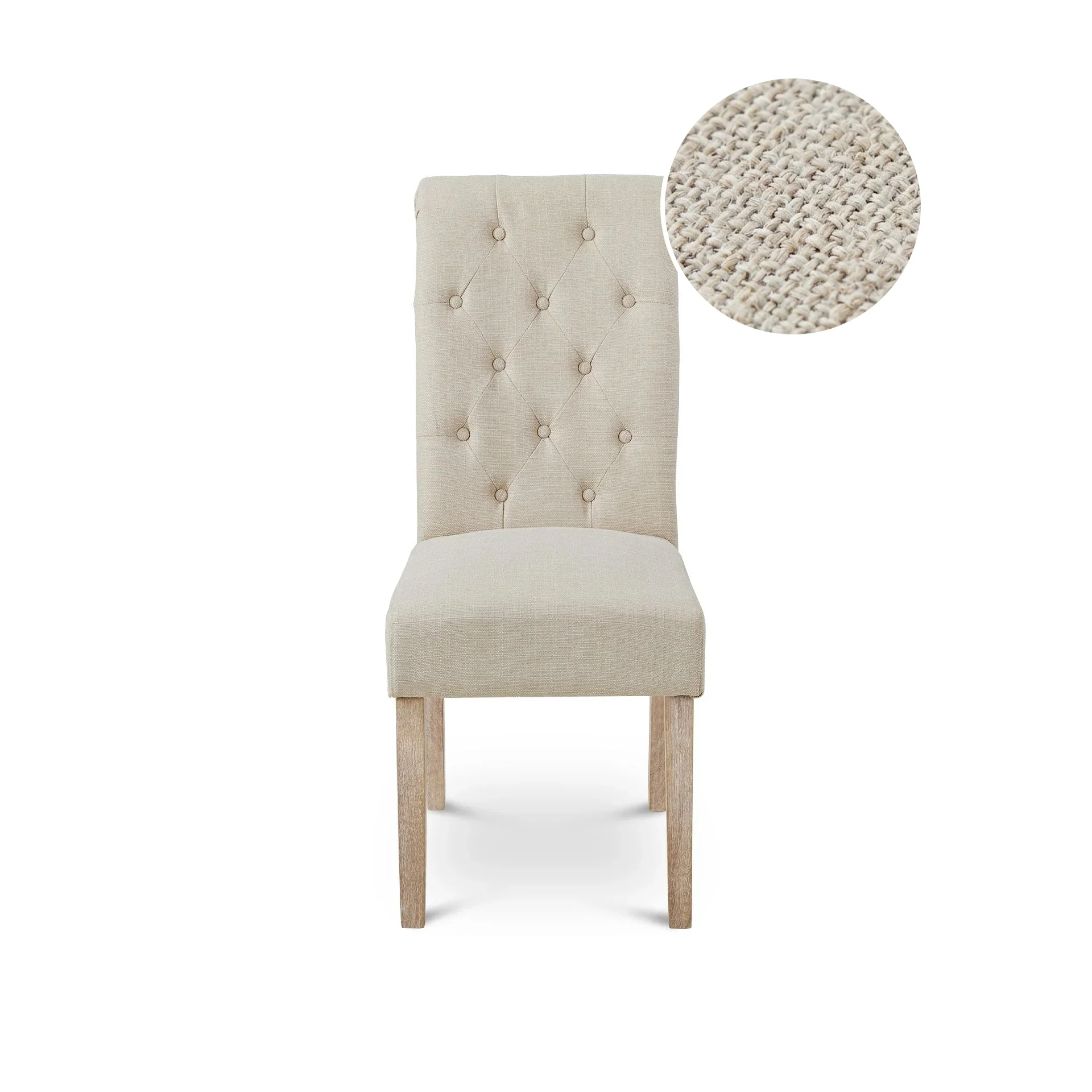 Zoey 6 Piece Upholstered Dining Chair - Beige - Image 8
