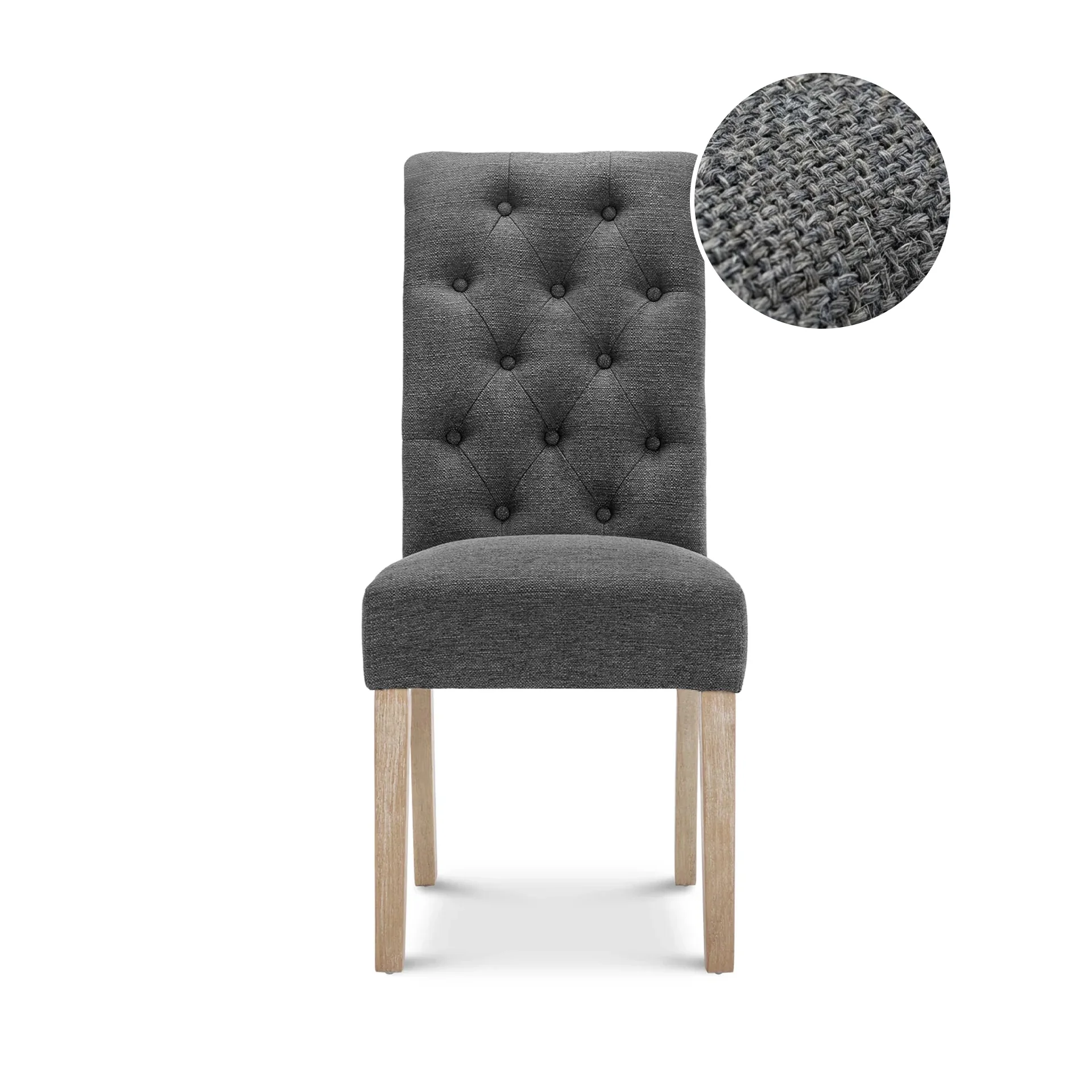 Zoey 6 Piece Upholstered Dining Chair - Dark Grey - Image 8
