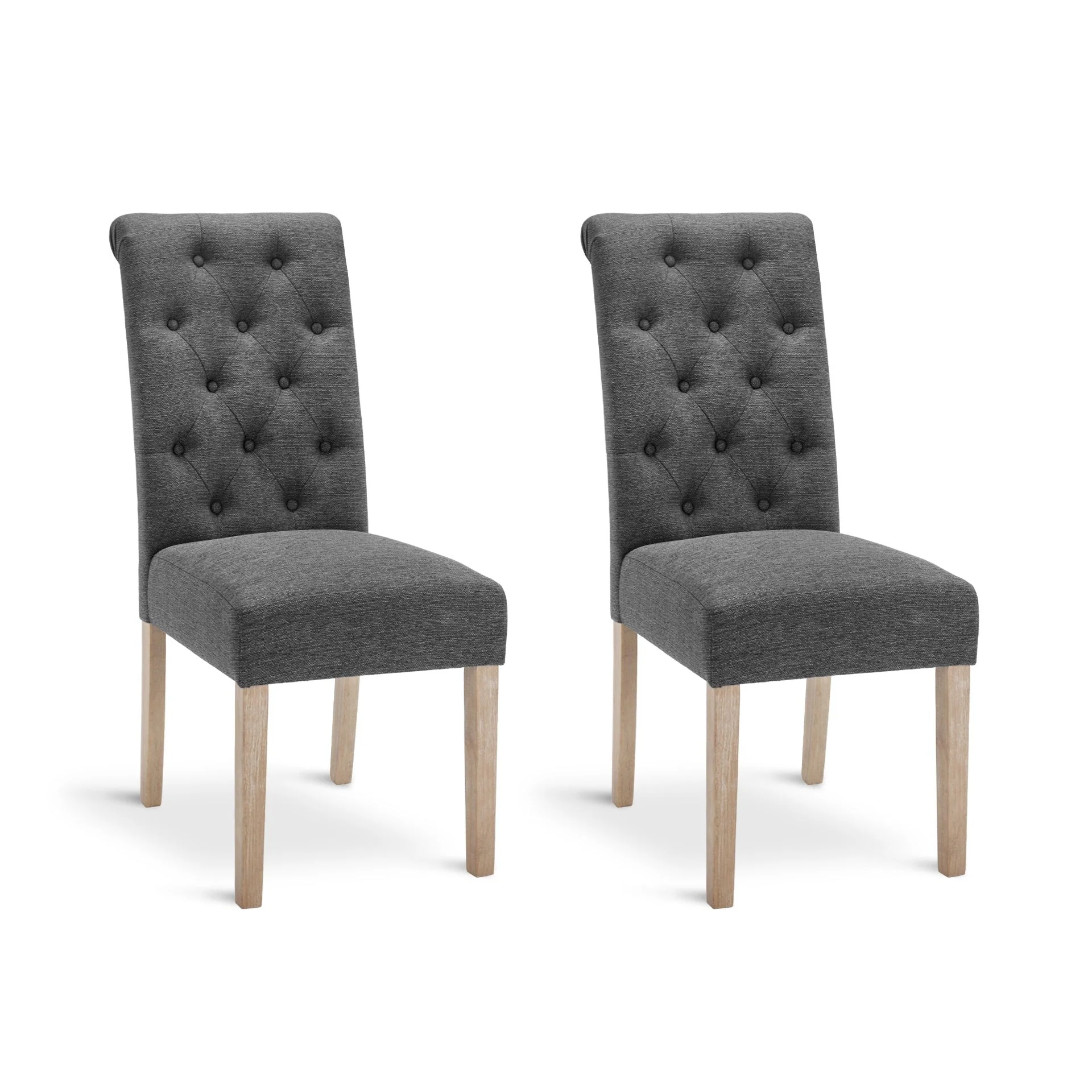 Zoey Upholstered Dining Chair - Set of 2 - Dark Grey - Image 6