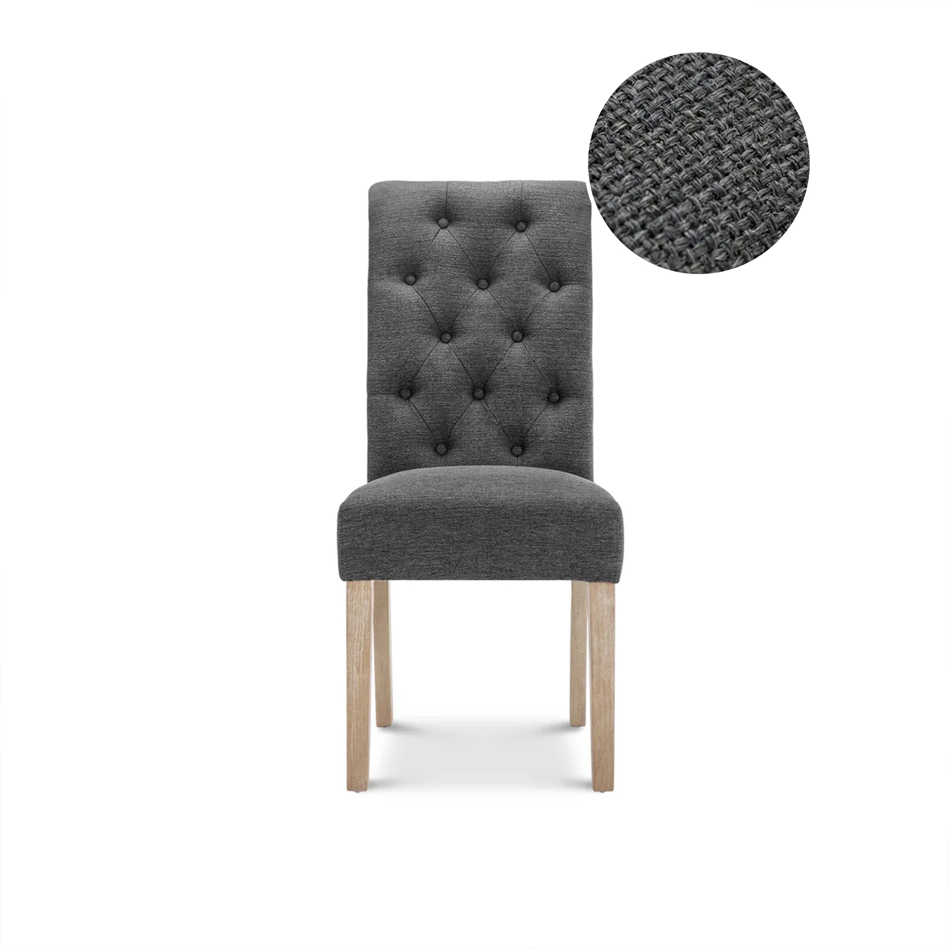 Zoey Upholstered Dining Chair - Set of 2 - Dark Grey - Image 7