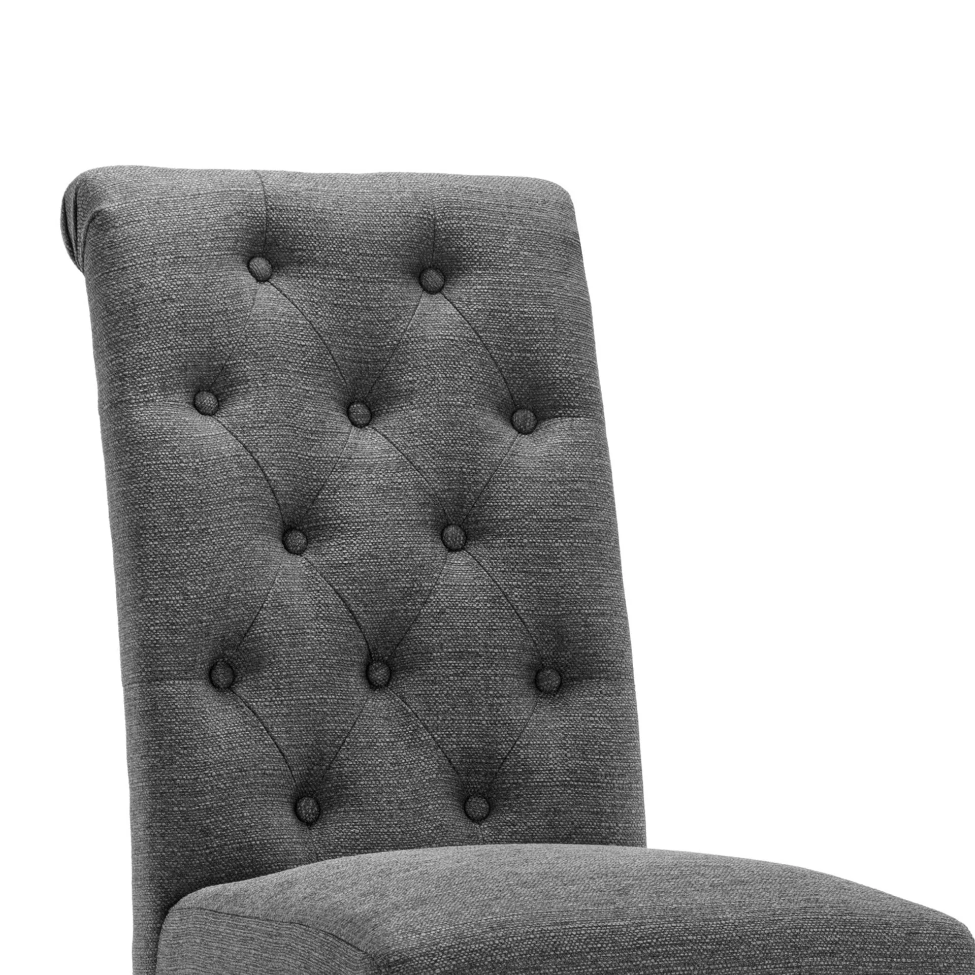 Zoey Upholstered Dining Chair - Set of 2 - Dark Grey - Image 9