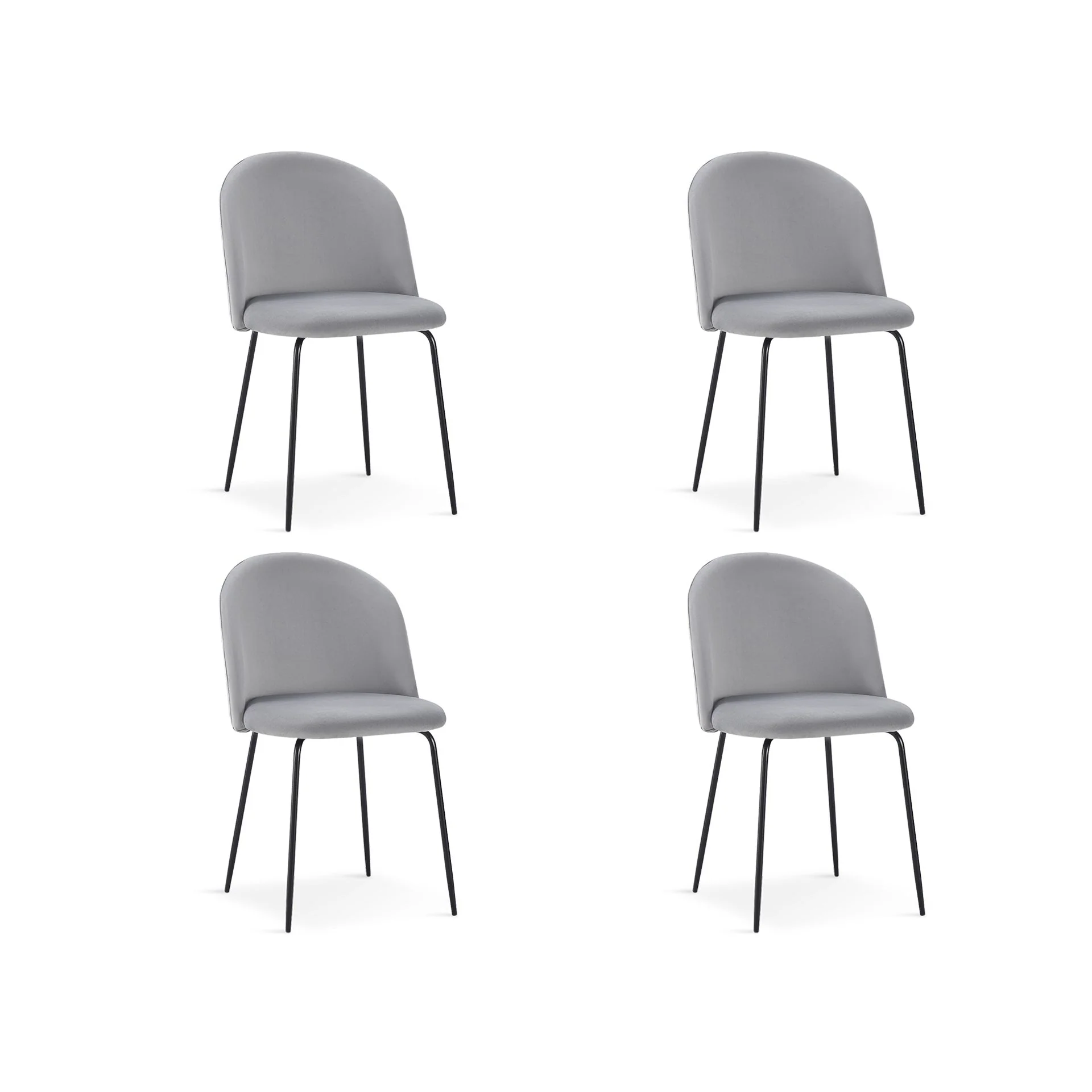 Zoya Dining Chair - Set of 4 - Grey + Black - Image 4
