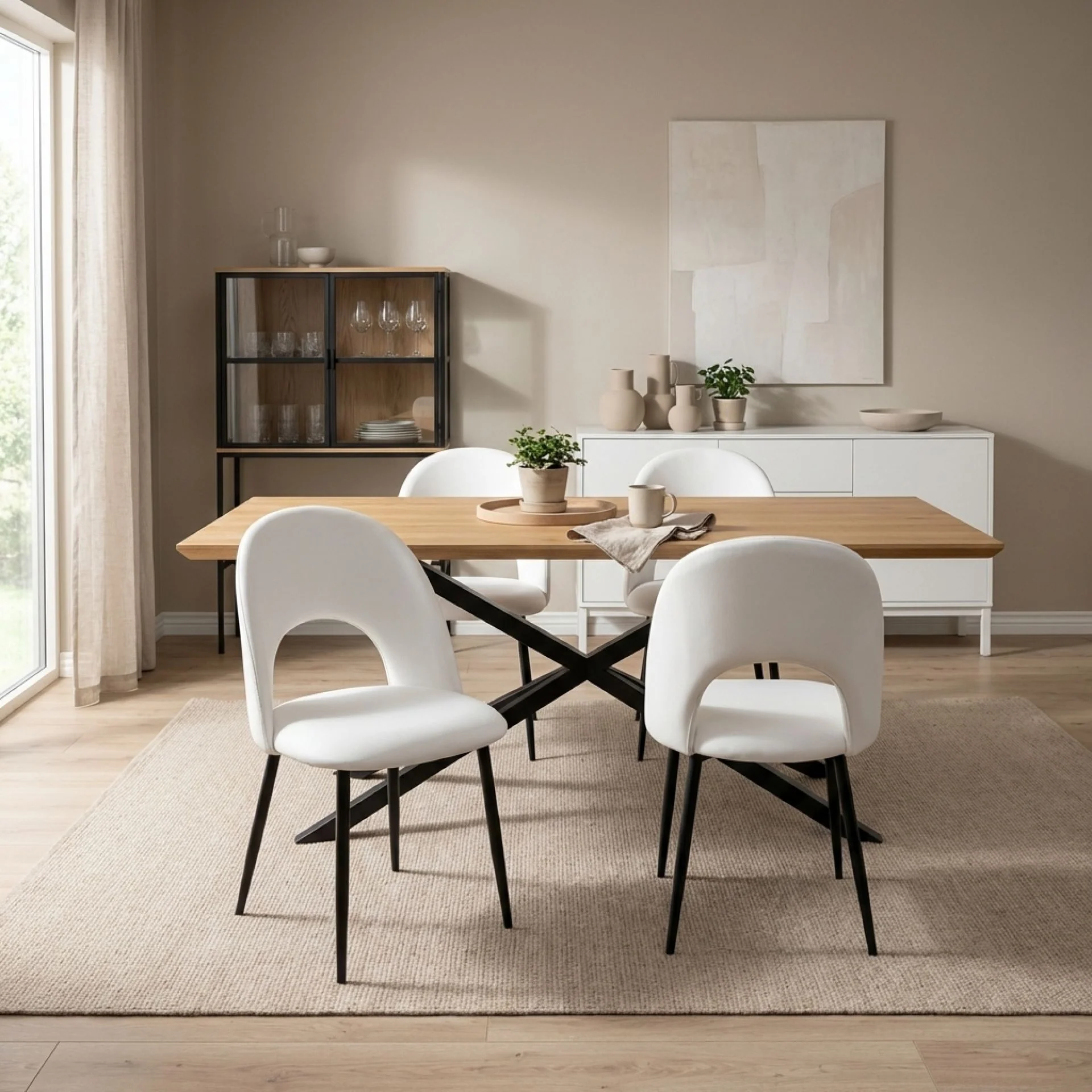 Zuri PU Leather Dining Chair - Set of 4 - White