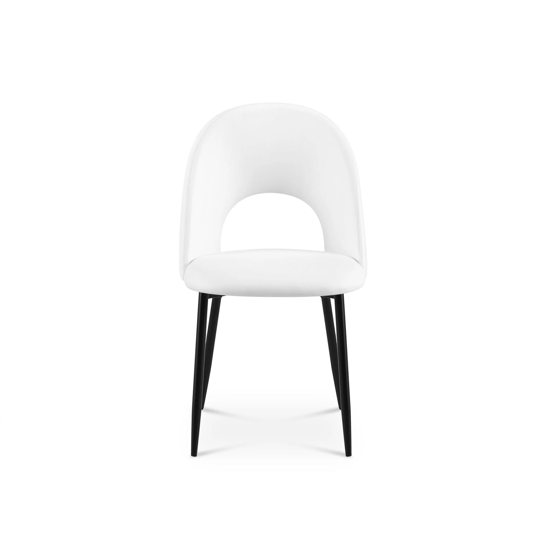 Zuri PU Leather Dining Chair - Set of 4 - White - Image 5
